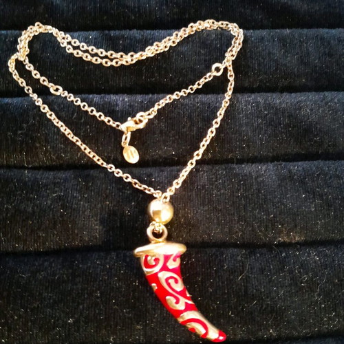 Necklace silver 925 like new, gold plated with enamel Vogue