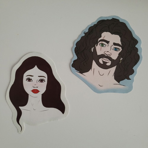 Handmade sticker set Pirate and Princess new
