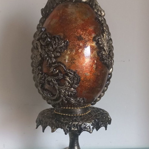 Easter egg handmade with Degoupage, new, plexiglass