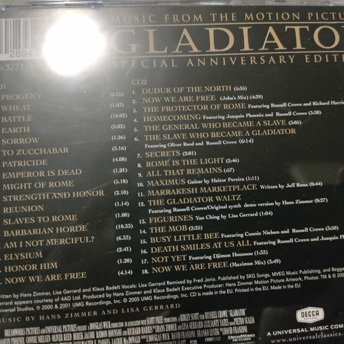 Gladiator Special Anniversary Edition 2CD used, classical soundtrack