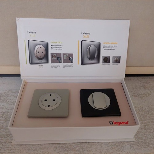 Legrand Celiane Flat socket and Celiane Soft switch in luxury packaging new