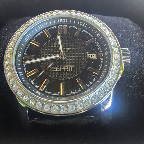 Esprit crystal watch new in box with black bezel