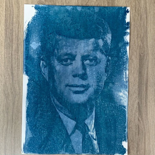 JFK Cyanotype authentic like new 30x42 cm