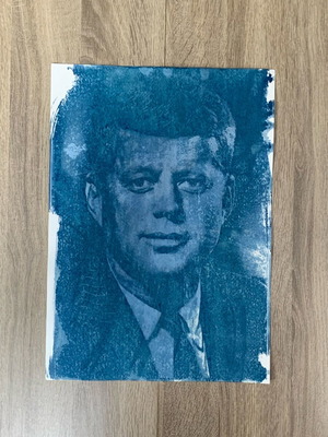 JFK Cyanotype authentic like new 30x42 cm
