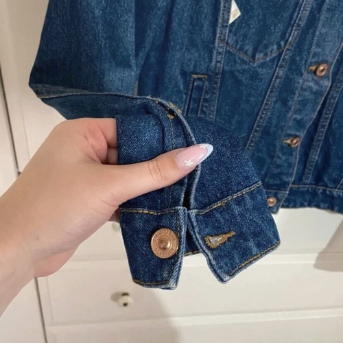 Stradivarius women's denim jacket used, size M, blue
