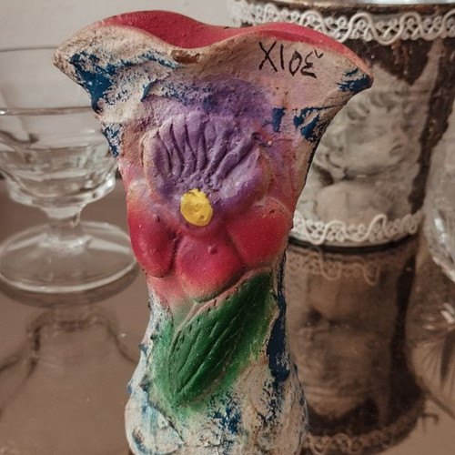 Small handmade decorative vase used, vintage