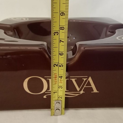 Large ceramic OLIVA cigar ashtray used with crack
