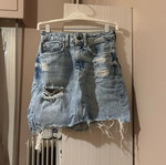 Bershka denim skirt used, size XXS, blue turquoise