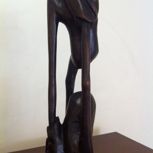 Makonde Shetani sculpture like new, black wood from Tanzania