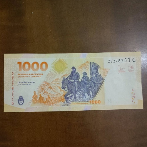 Argentine pesos used, 1000