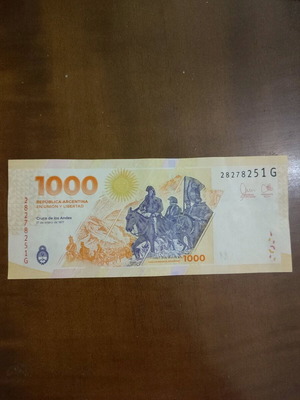 Argentine pesos used, 1000