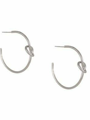 Hoop earrings with knot silver stainless steel new