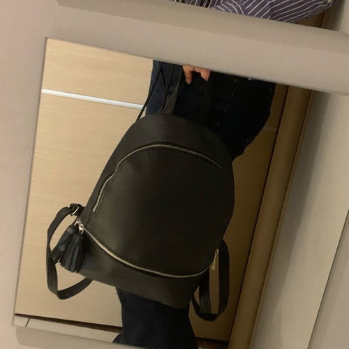Black backpack used with 2 external and 1 internal pocket