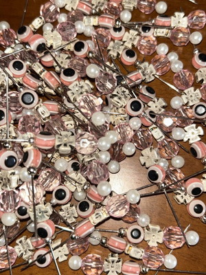 Set of 95 pink girl baptism pins new
