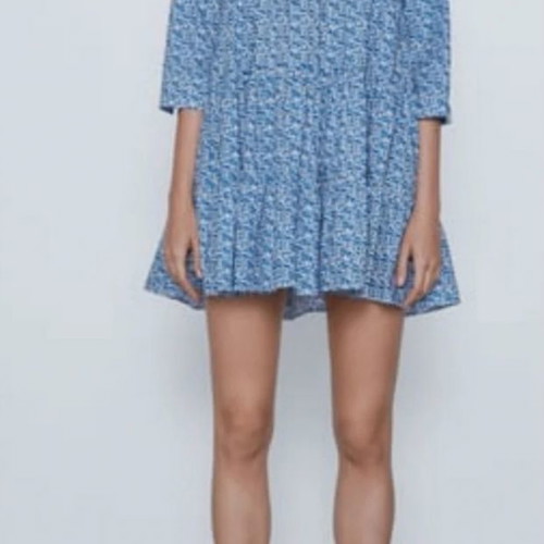 Zara dress spring floral, new, size S, blue
