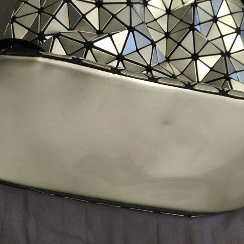 Geometric Backpack metallic silver Bao Bao style, like new