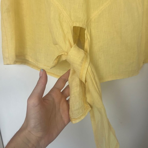 Namaste linen blouse, yellow, size S