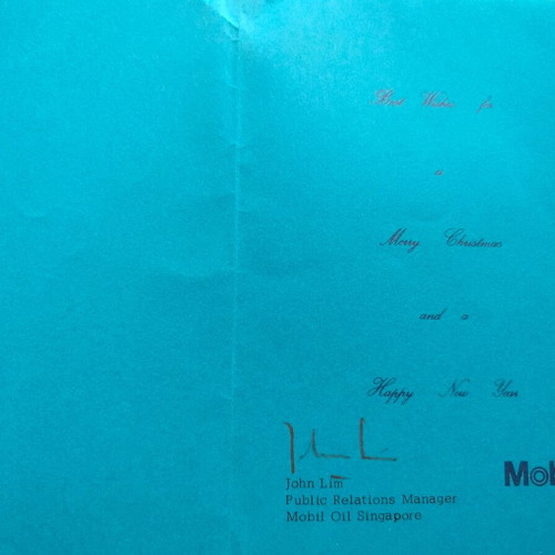 Mobil greeting card used, 70s era