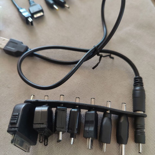 Bundle of telephony chargers and adaptors used