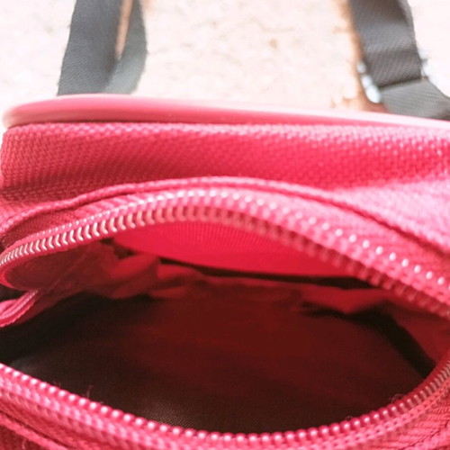 Mini everyday bag used, crossbody, gray and red
