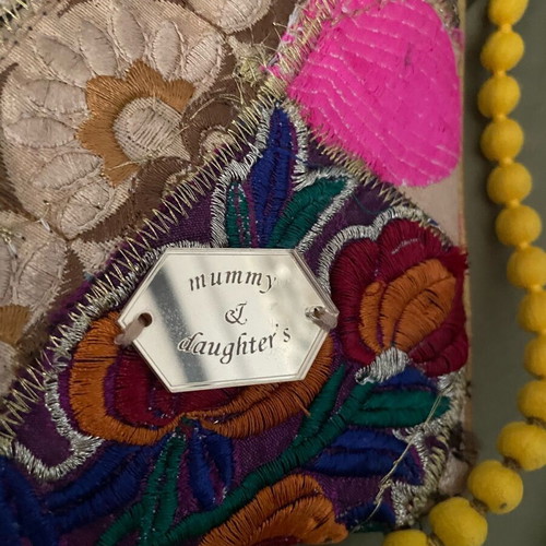 Embroidered shoulder bag used, multicolored