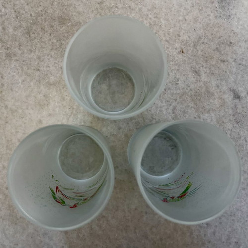 Loumidis coffee decorative collectible glasses by Giorgos Stathopoulos, set of 3