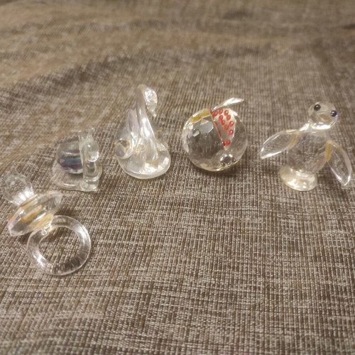 Set of 5 vintage crystal miniatures