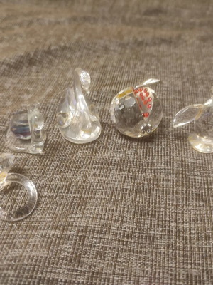 Set of 5 vintage crystal miniatures