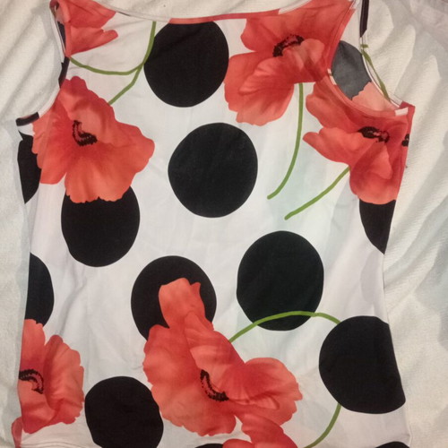 Raxevsky blouse XL like new, white and red