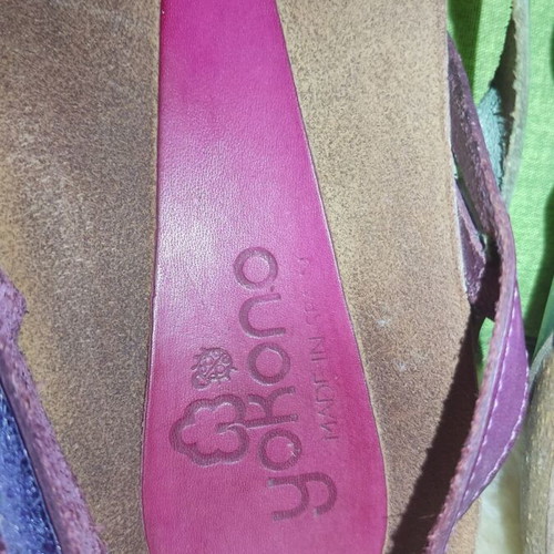 Leather sandals used multicolor size 38.5-39