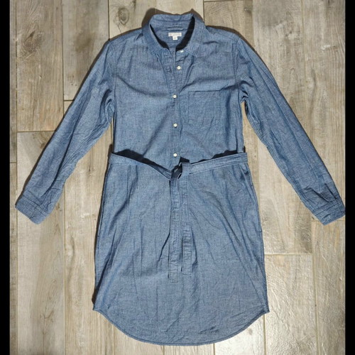 Gap shirt dress with pockets and belt like new, size M, blue