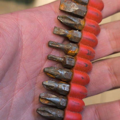 Screwdriver bits used, set