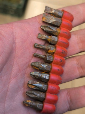 Screwdriver bits used, set
