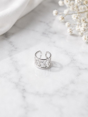 Silver ear cuff stainless steel, new