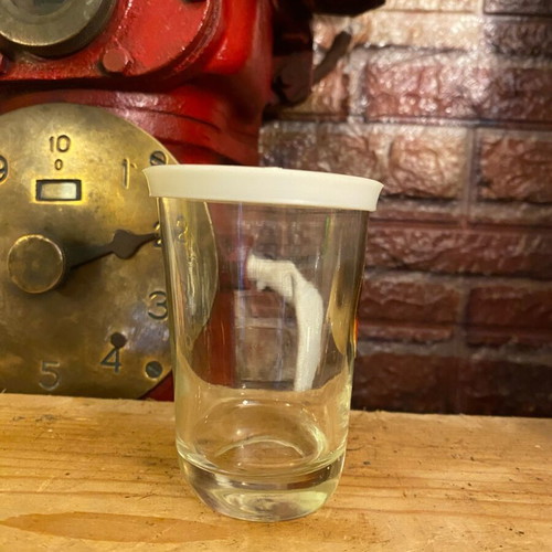 Delizia glass mustard jar used with lid