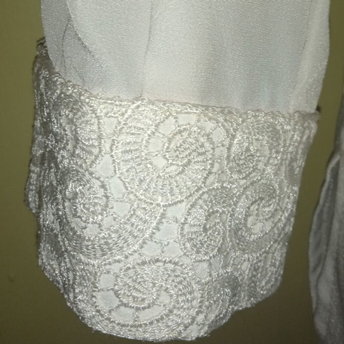 Georgette Milena shirt with guipure lace white like new
