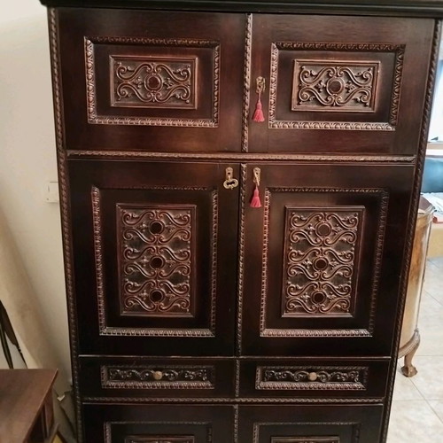 Solid mahogany furniture used with 60-year-old carving