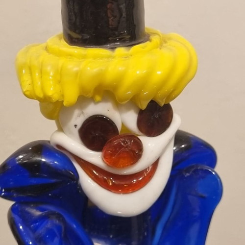 Vintage Italian Murano Glass Large Figure Clown Holding Ball