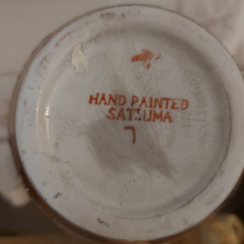Decorative hand painted Satsuma vase