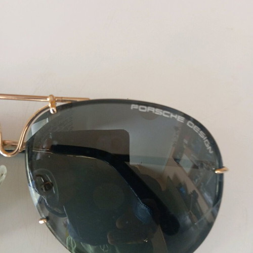 Porsche Design sunglasses unisex like new, gold titanium frame, black lenses