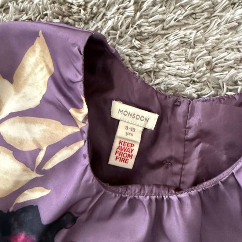 Monsoon dress like new, purple floral print for 9-10 years