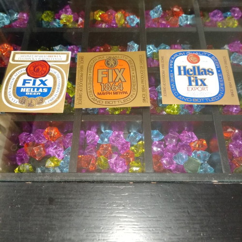 Vintage FIX Hellas beer label collection, 10 pieces, mint condition