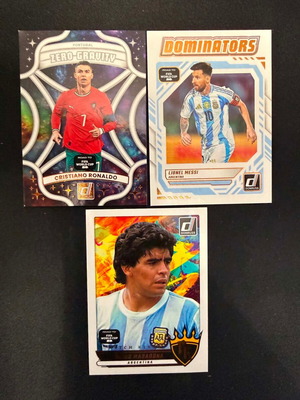 3 Cards Lot Maradona Pitch Kings Cristiano Ronaldo Zero Gravity Messi Dominators new