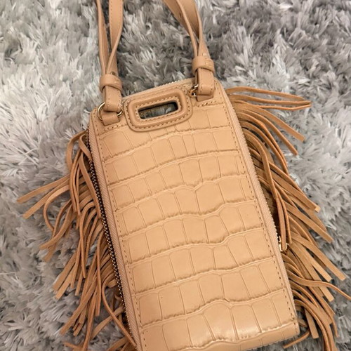 Maje Phone Bag crossbody beige genuine leather new