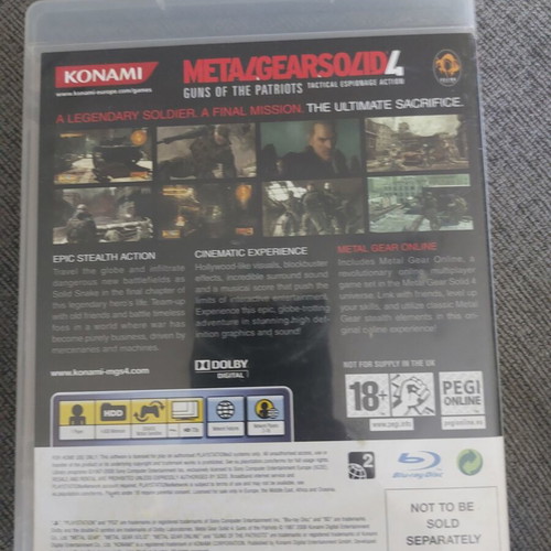 Metal Gear Solid 4 PS3 game used