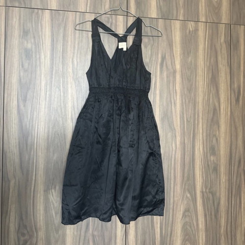 Mini dress like new, black, summer style with smocked waist and lining