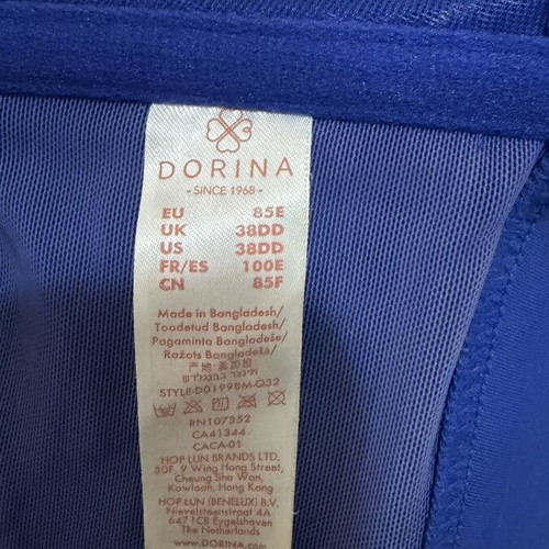 Dorina Blue Swimwear Top Size 85E Like New