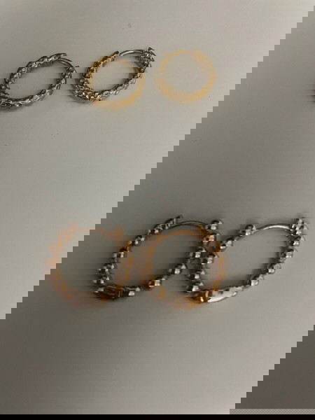 Σετ 2 Ατσάλινων Κρικων – Ροζ Χρυσό & Χρυσό