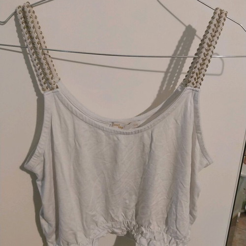 JusTop crop top white size S used shirt