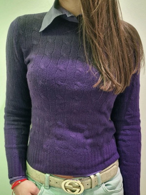 Ralph Lauren Ragby πουλόβερ σαν καινούργιο, μέγεθος Xsmall, μωβ